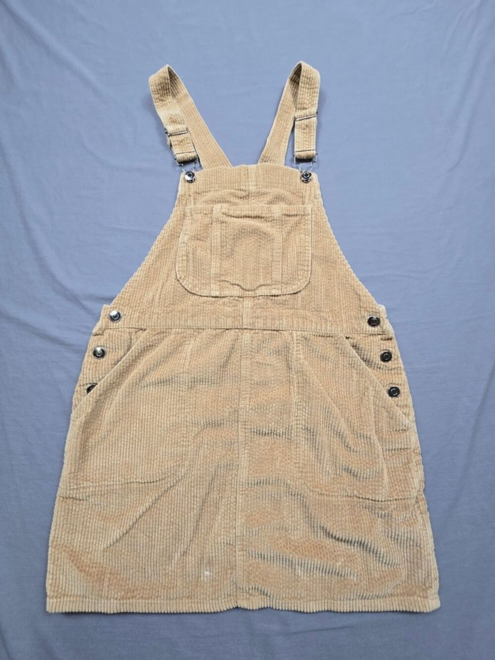 Wild Fable Medium Corduroy Overall Dress Beige Adjustable Front Pocket
